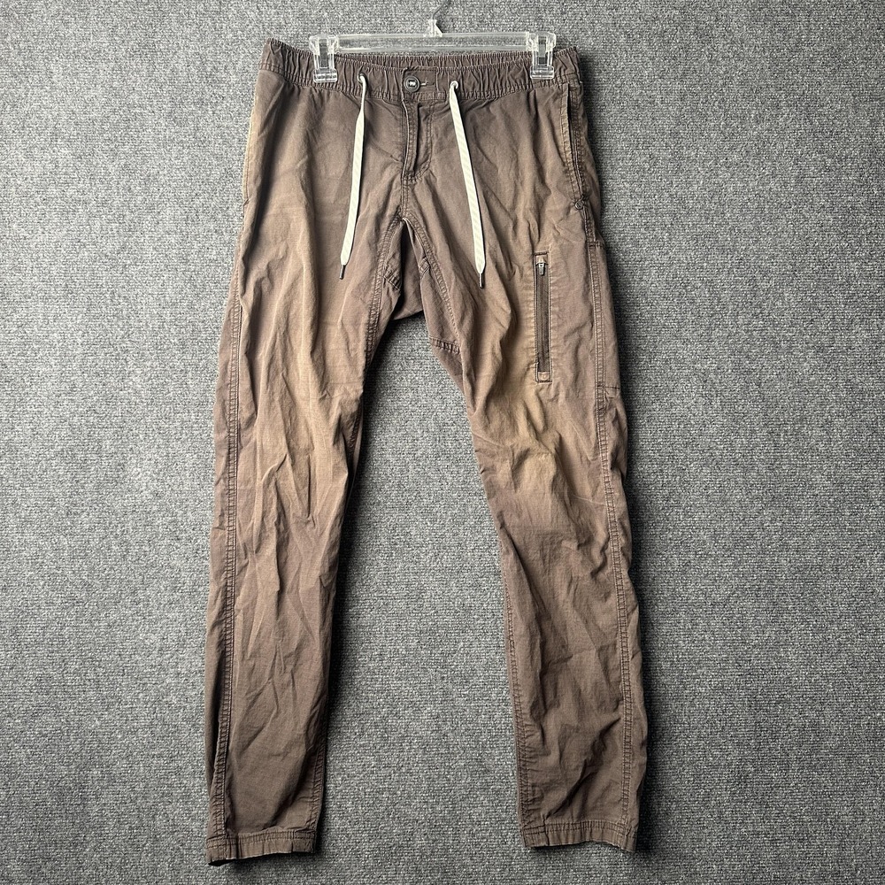 VIORI Pants Mens‎ S Brown Jogger Slim Elastic Waist Cargo Pocket Stretch